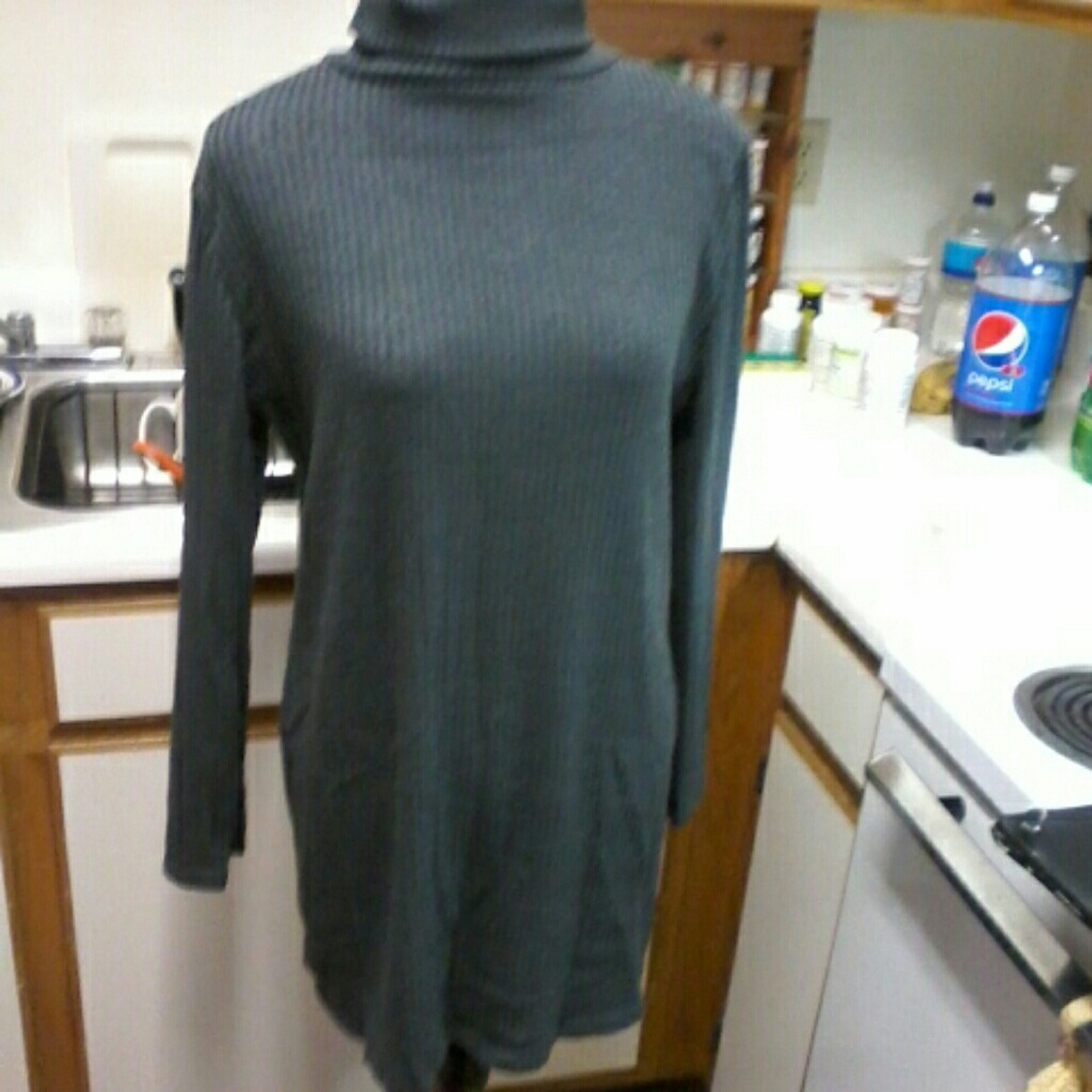 dark grey ribbed turtleneck sweater, xxxl